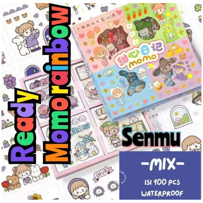 

Sticker Waterproof Sticker Momo Dapat Box Isi 100 Lembar