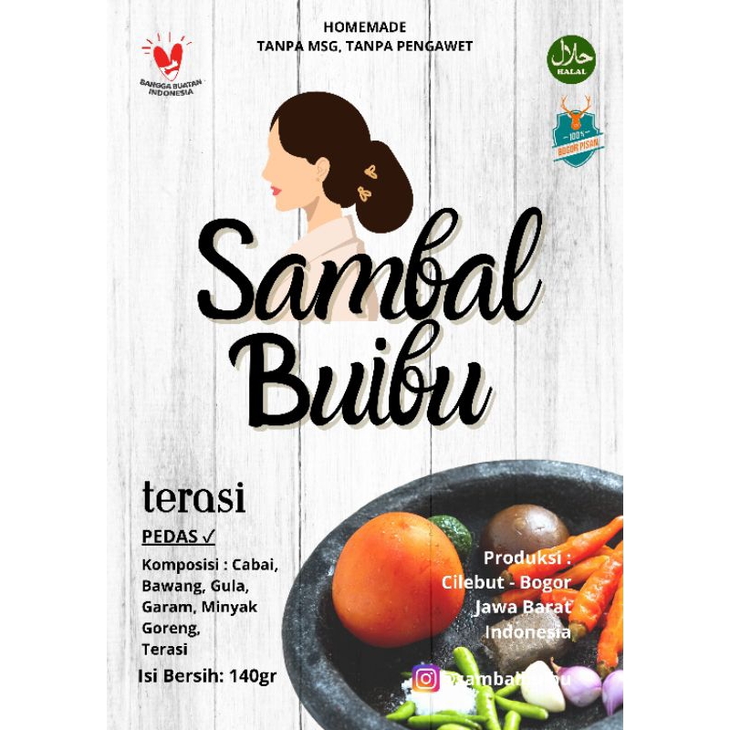 

SAMBALBUIBU Sambal Terasi 140gr [Ternikmat Pake Nasi Anget] (Baca Desc Sebelum Beli)