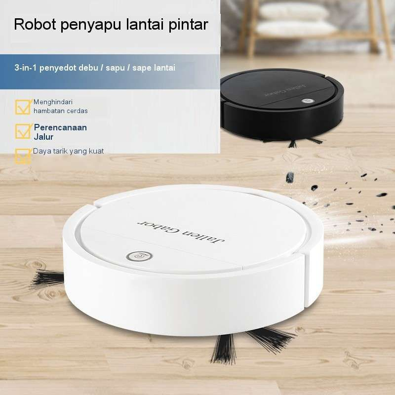 HS Gabor Robot Vacum Cleaner Dan Pel Portable Smart Sweeping 3in1 Vacuum Sapu Vaccum Otomatis Penyed