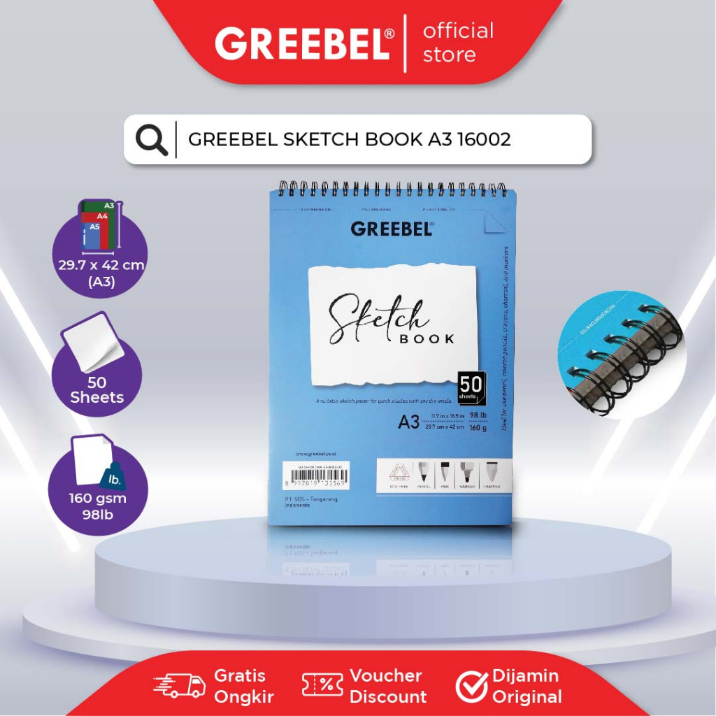 

GREEBEL SKETCHBOOK A3 16002/Buku Gambar Sketsa, Drawing Book