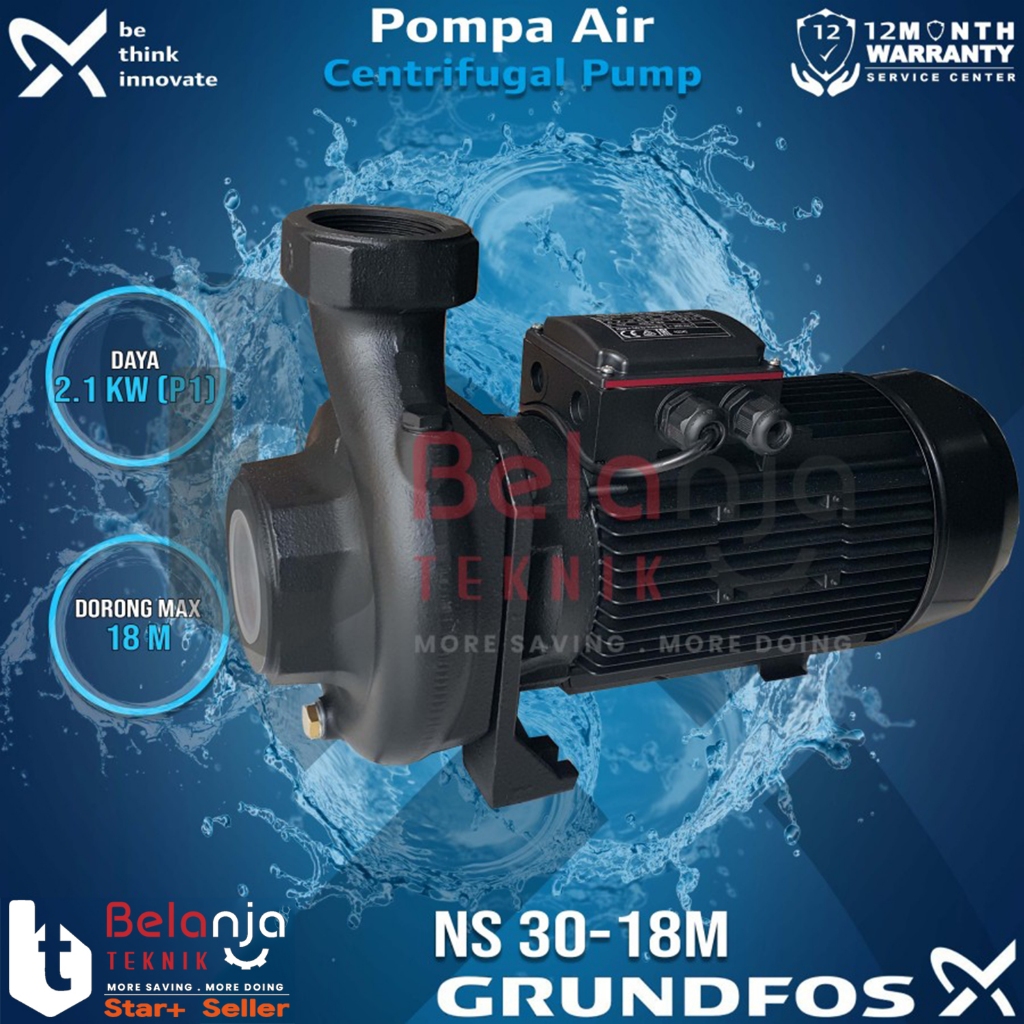Mesin Pompa Air Transfer Sentrifugal Grundfos NS 30-18M Centrifugal Water Pump 4 Meter 1 Phase 1800 