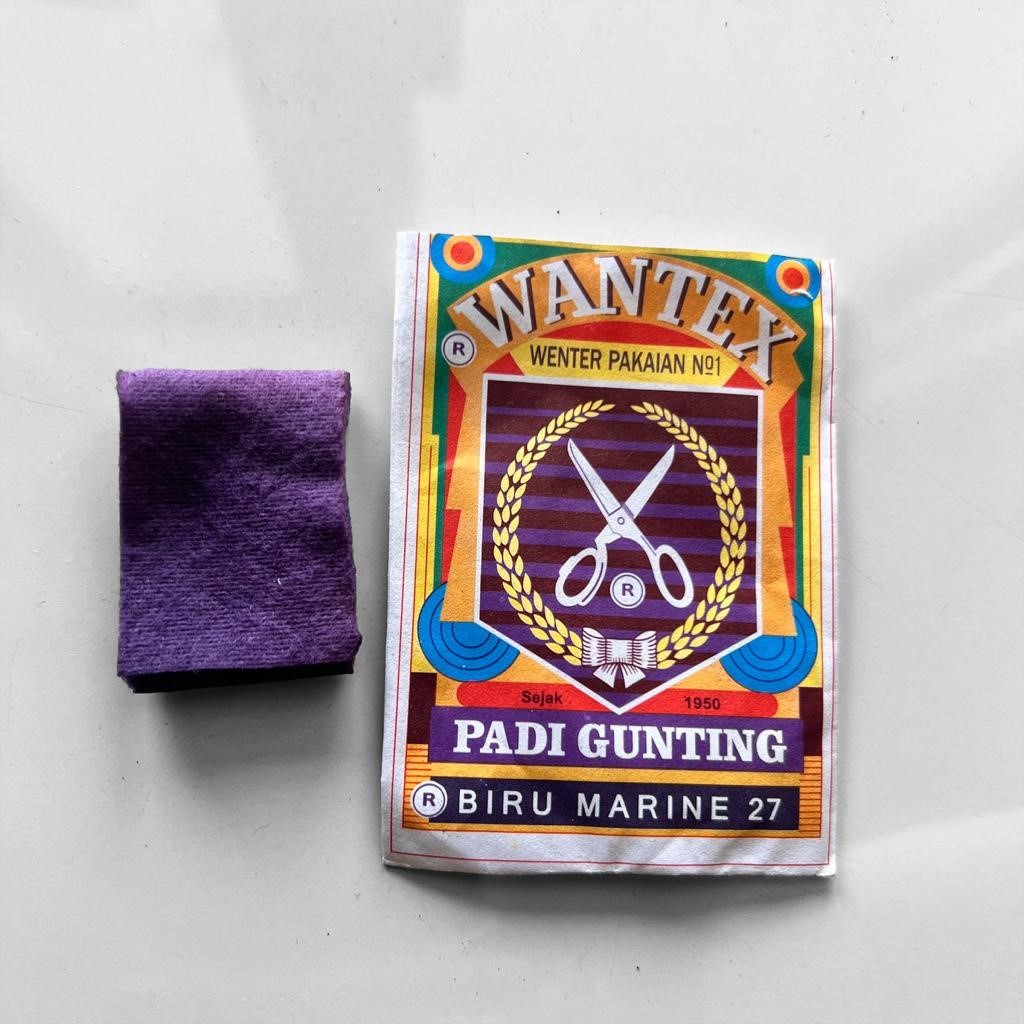Wantex BIRU MARINE Merek Padi Gunting Wenter Pewarna Pakaian Tekstil Warna Pekat Kualitas Bagus Anti