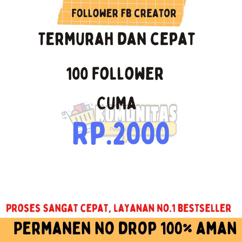 Followers Fb Profesional 100% Permanen Bergaransi | Follower FB Pro Aman Monetisasi