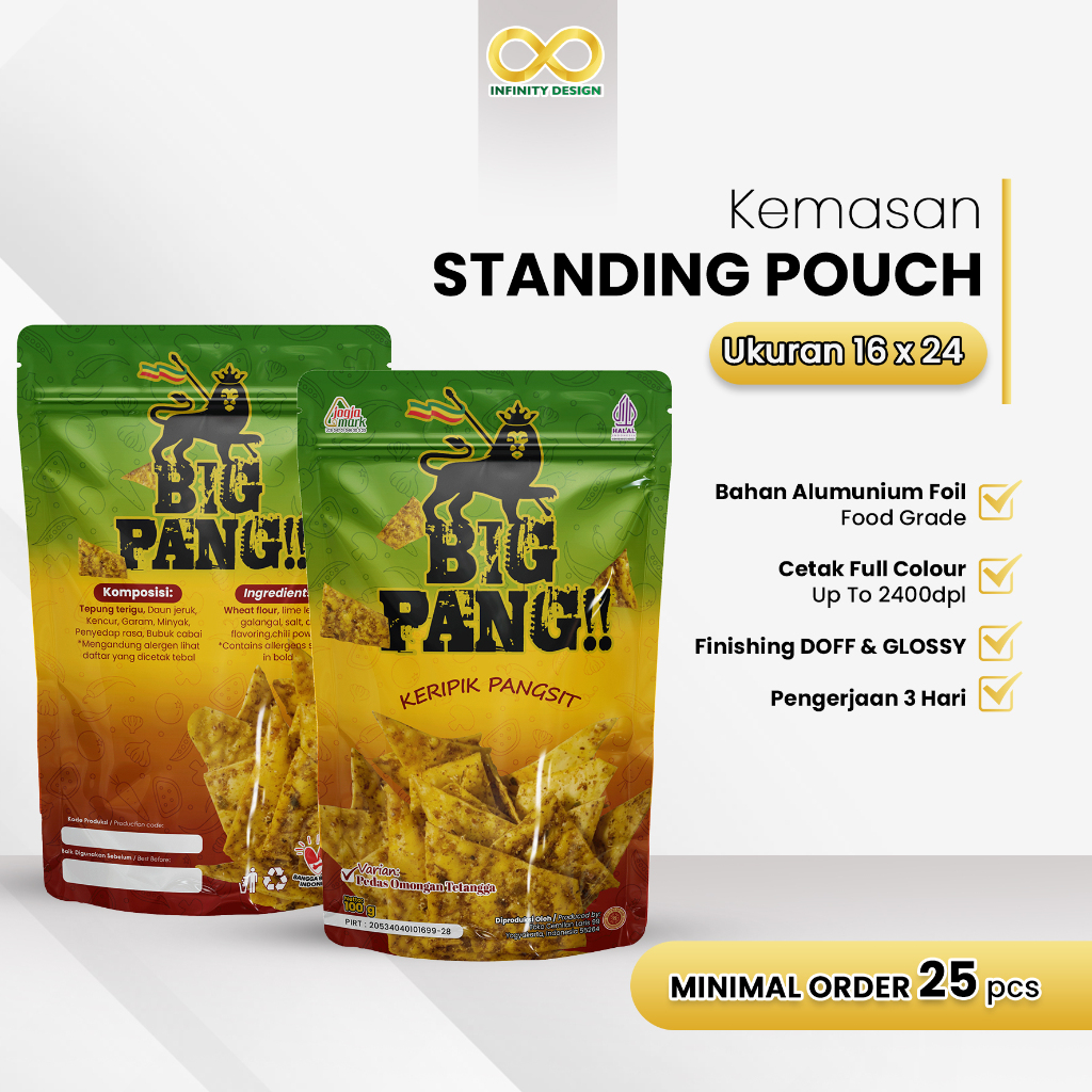 

Infinity Design - Cetak Kemasan Standing Pouch 16x24 Untuk Rendang, Olahan Makanan
