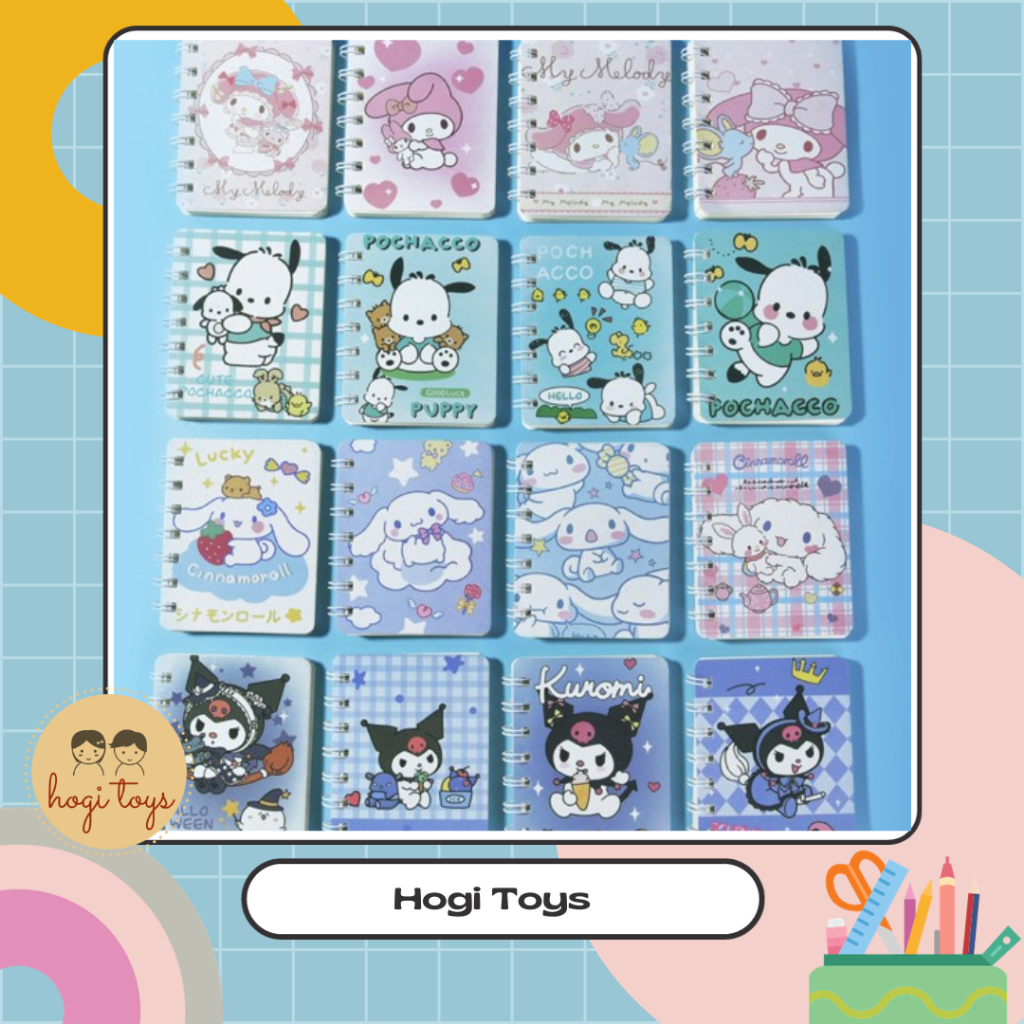 

Mini Notebook Ring A7 80 Lembar Buku Tulis Memo Gambar Sanrio
