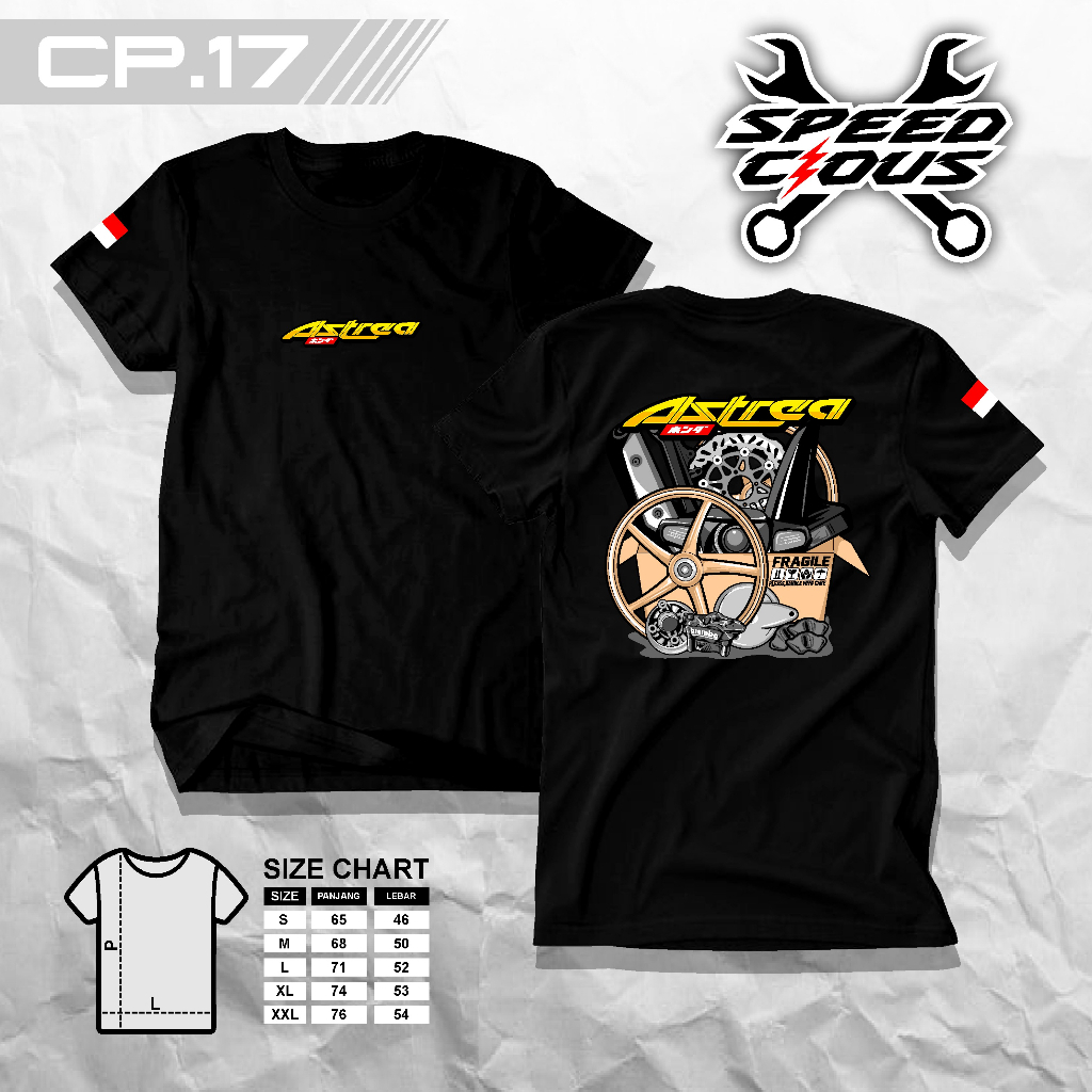 Kaos Astrea Grand Racing Original Speedcious Mesin Herex Cb Tiger  Tshirt Premium