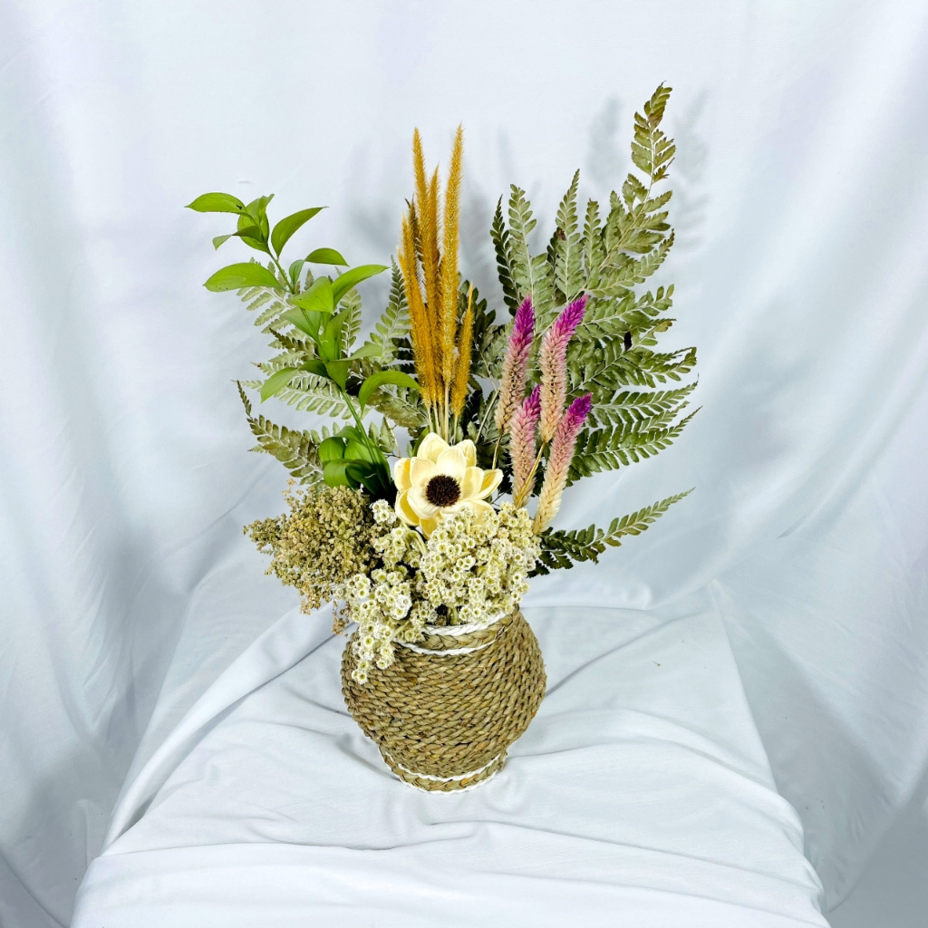 Set Bunga Aesthetic,Vas aesthetic,vas bunga Dried flower 1 set