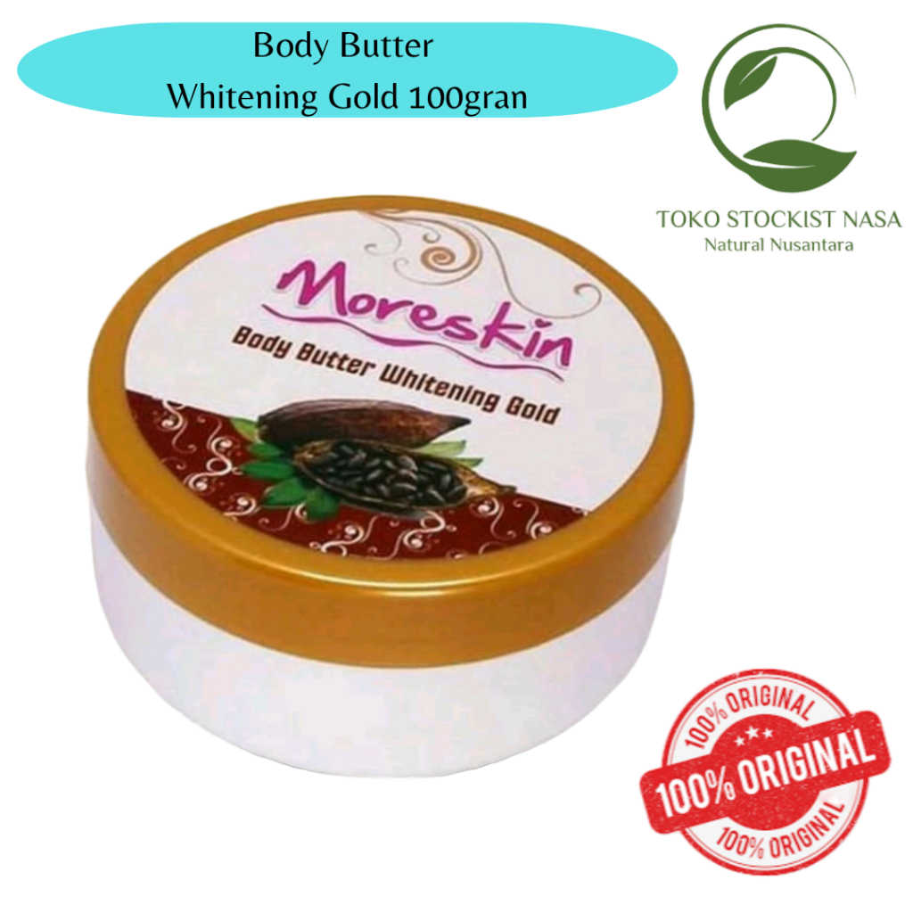 Moreskin Body Butter Whitening Gold NASA Lulur tanpa Bilas Memutihkan dan Mencerahkan seluruh badan
