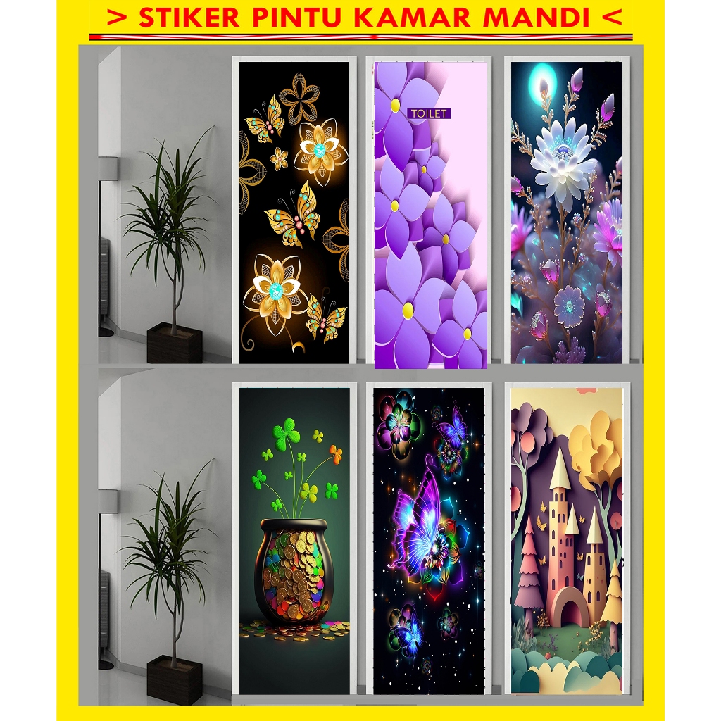 STIKER PINTU KAMAR MANDI, STIKER PINTU TOILET, WALLPAPER PINTU WC