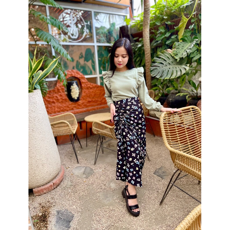 ROK SERUT BUNGA WANITA / ROK SERUT FLORAL WANITA