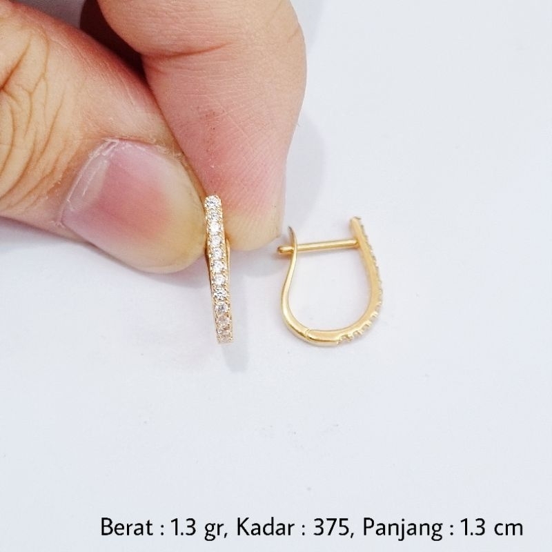 Anting Emas Asli 8K 1.3 Gram Model Klip / Jepit - B8