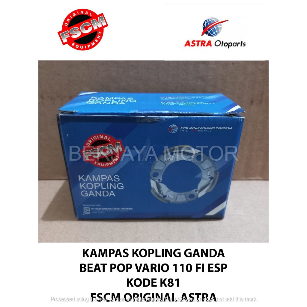 KAMPAS KOPLING GANDA BEAT POP SCOOPY VARIO 110 FI ESP K81 FSCM ORI