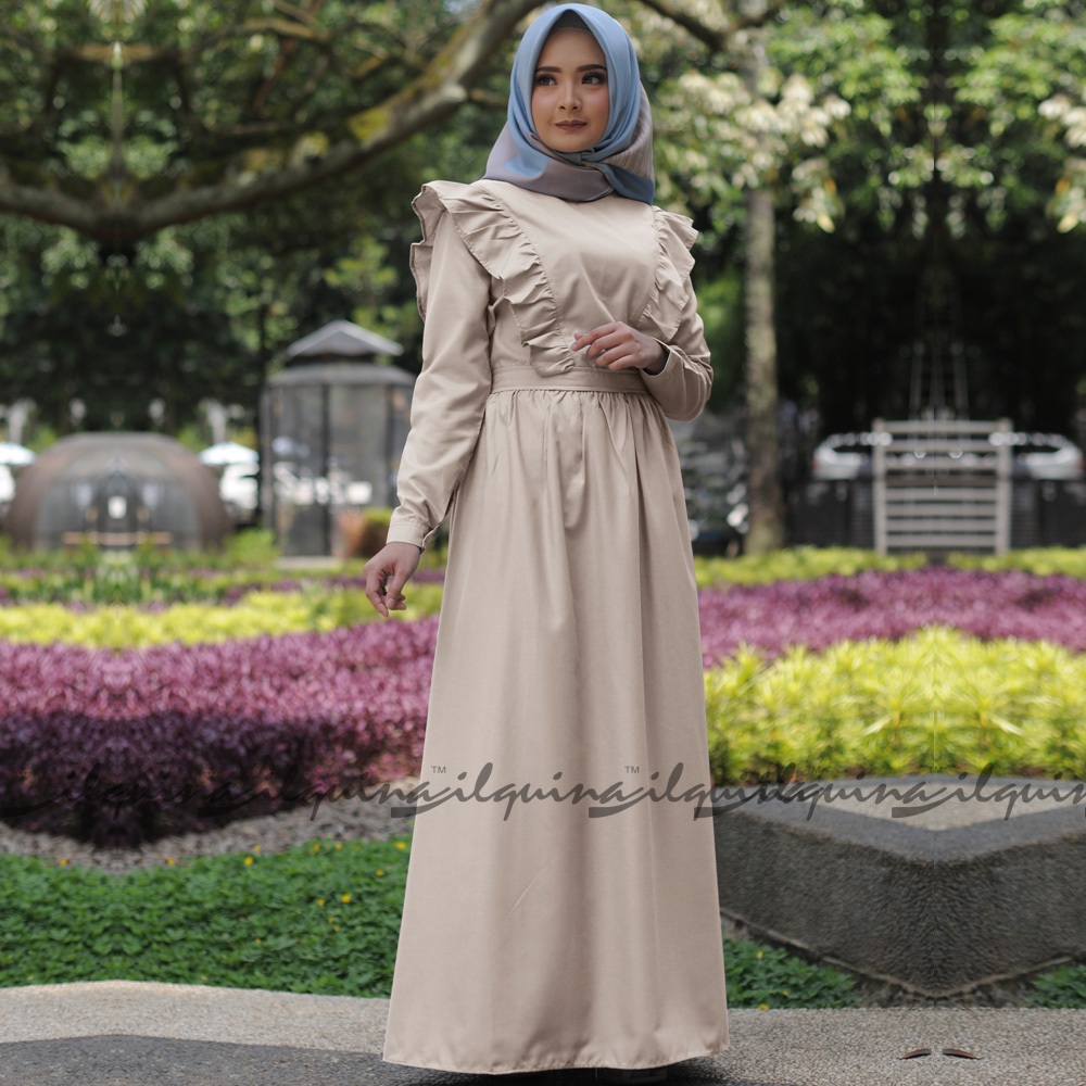 mia maxi by ilquina - ruffle maxi dress- gamis ruffle