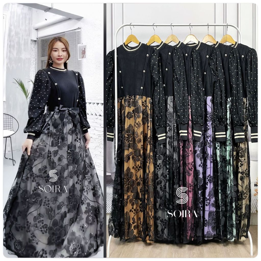 KIMORA dress brokat panjang muslim syari wanita