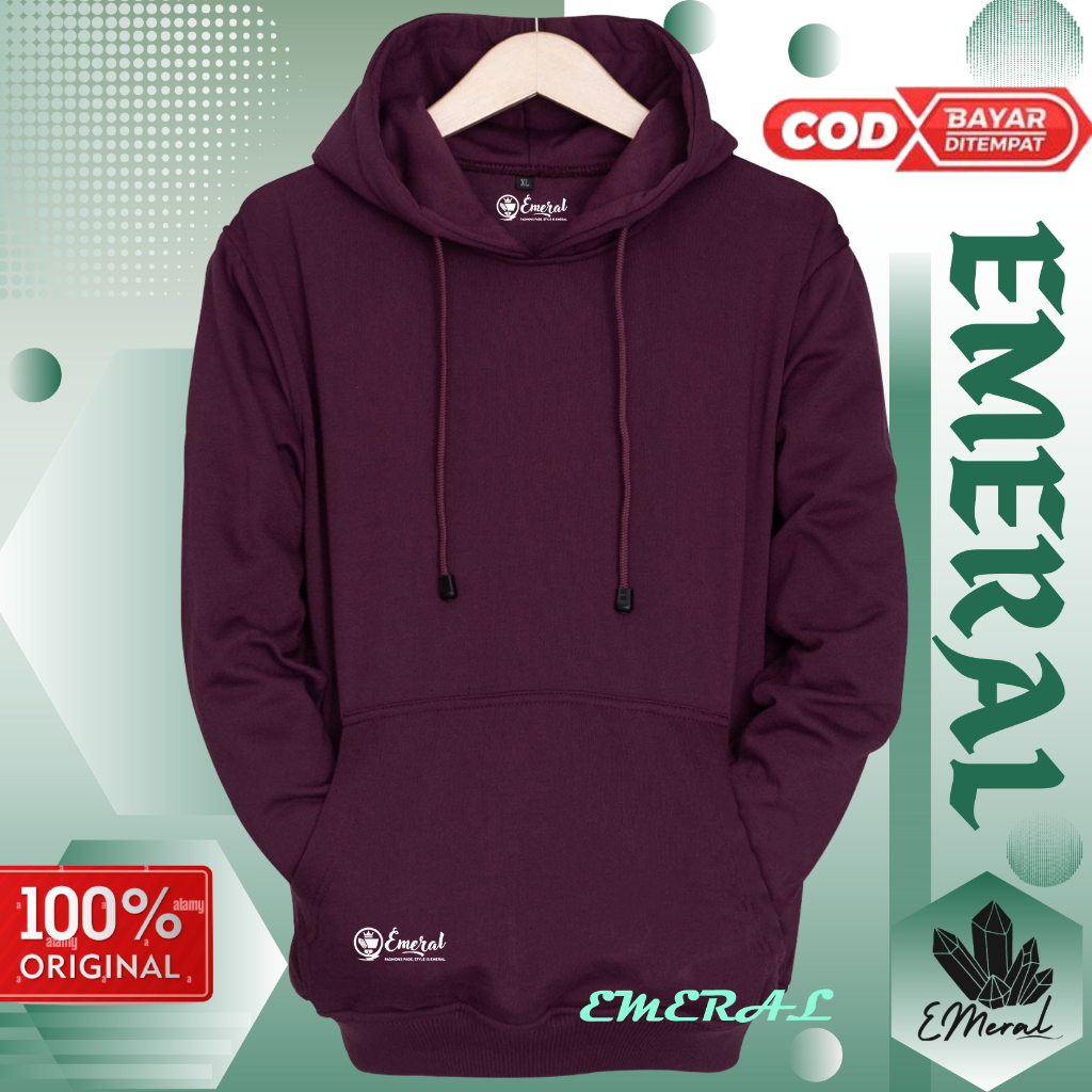 Sweater Hoodie Pria Distro Original EMERAL Brand Unisex Cewek Cowok Keren Bahan Tebal Switer Sunmori