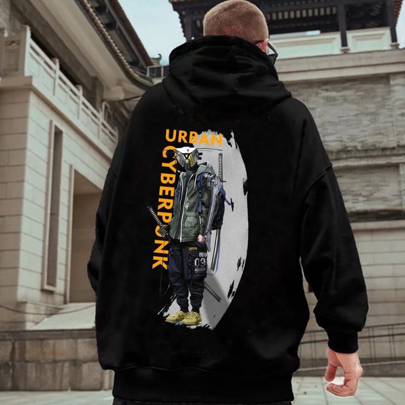 Sweeter Hoodie Urban Cyber Pria Sweter Hodie Laki Laki Oversize Switer Hody Distro Cowok Suiter Hudd