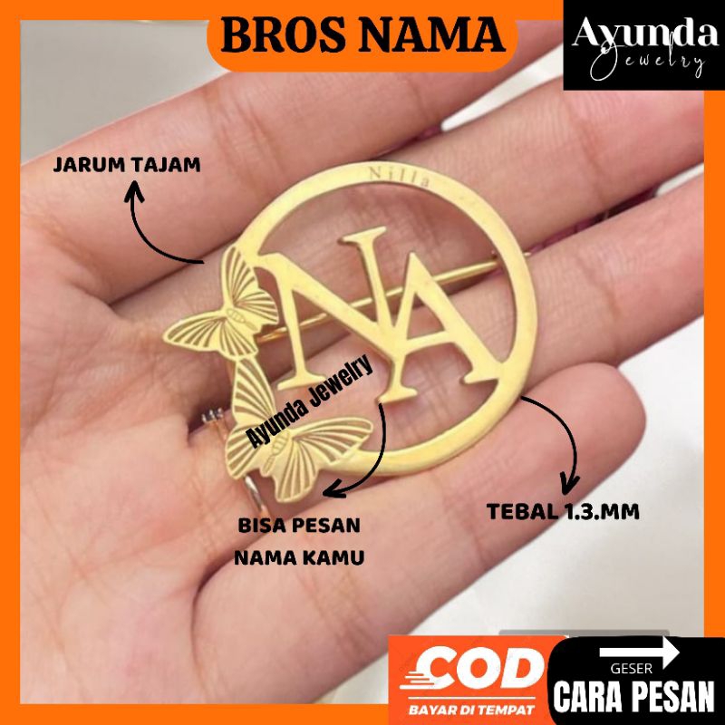 Bros Nama titanium Bros lapis emas Bros custom