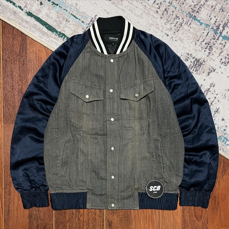 Comme ca ism denim varsity jacket