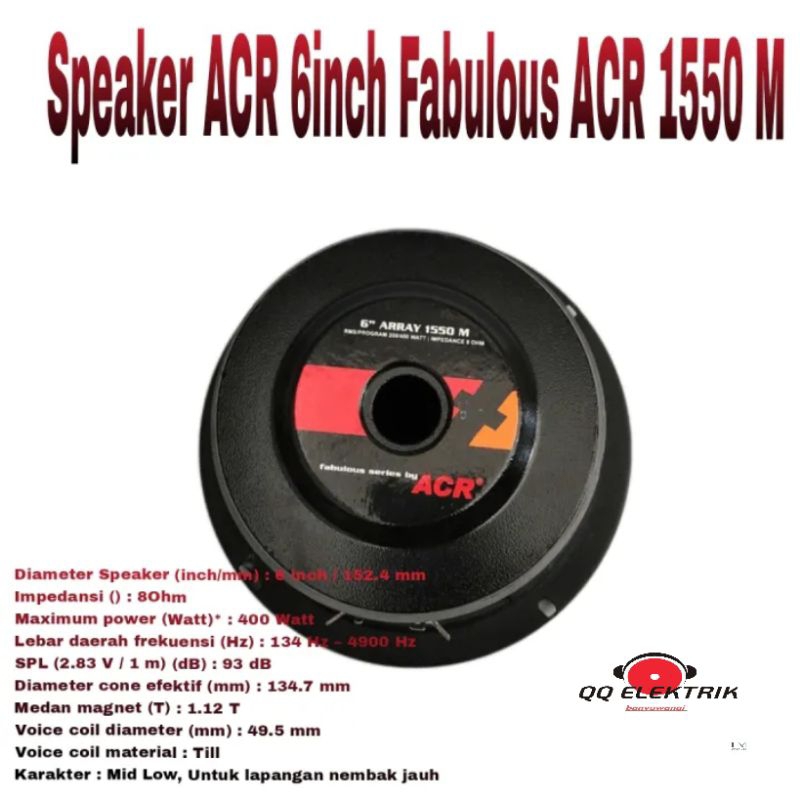 Speaker ACR 6 inch Fabulous Array 1550 M fabulous ACR middle 6 inch 1550 Original