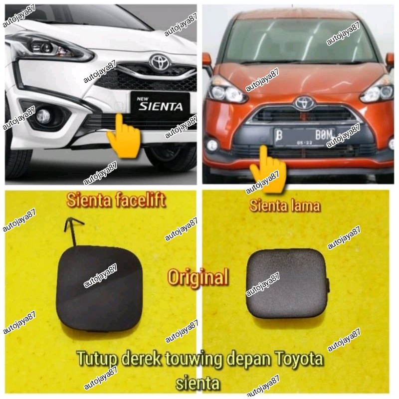tutup derek bumper depan Sienta facelift dan Sienta lama
