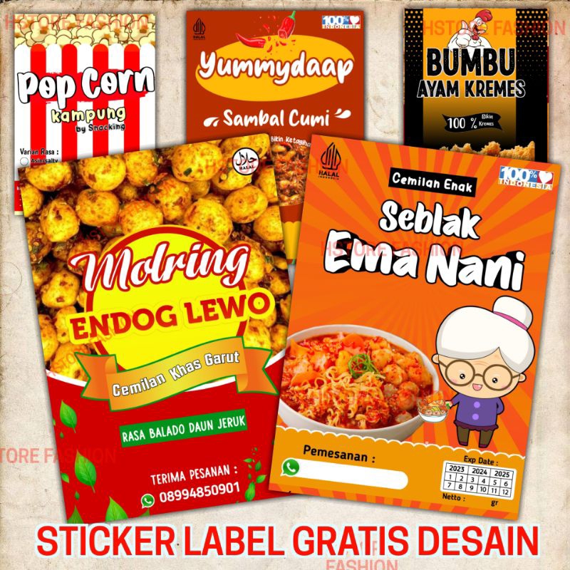 

Sticker Label Makanan Snack Label Cemilan