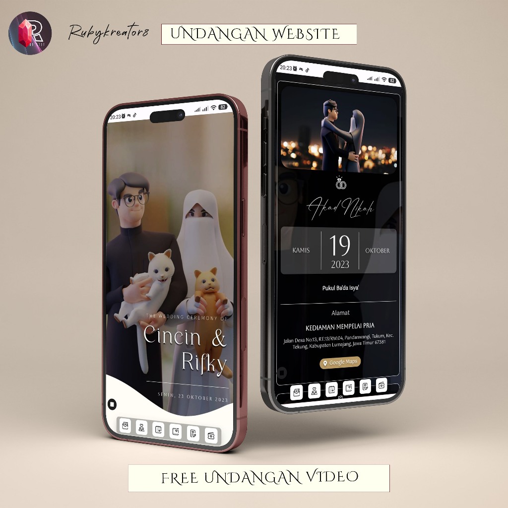 Undangan Digital Website Pernikahan custom Animasi 3D | Menggunakan Foto & Tanpa Foto | Undangan Dig