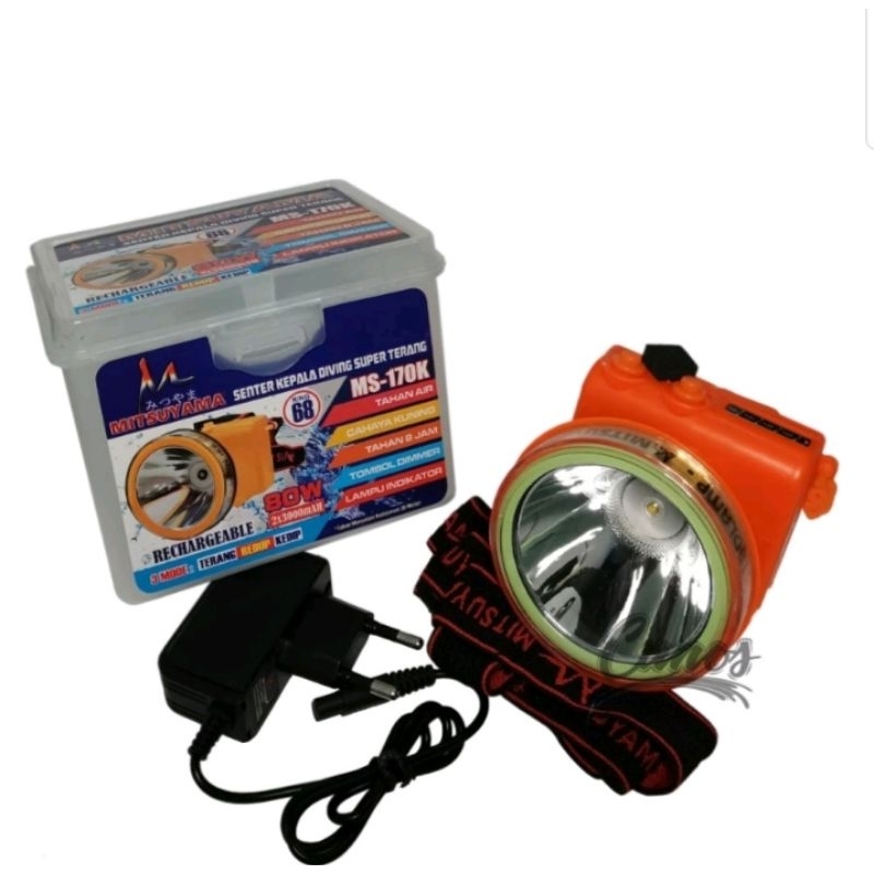 senter kepala selam Diving ms170k cahaya kuning