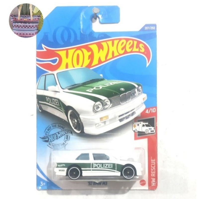 Hot Wheels 92 BMW M3 Polizei White putih