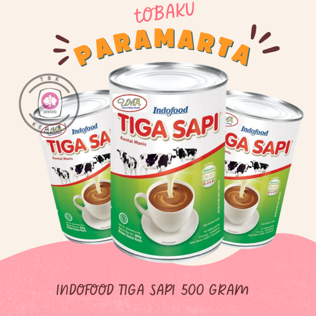 SUSU KENTAL MANIS INDOFOOD TIGA SAPI KALENG 500 GRAM / SUSU KENTAL MANIS MURAH