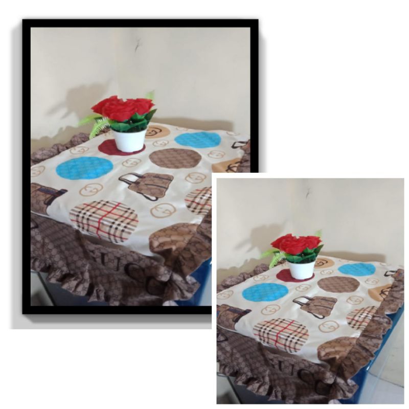 TUTUP KULKAS / TAPLAK KULKAS RENDA MOTIF GUCCIIE