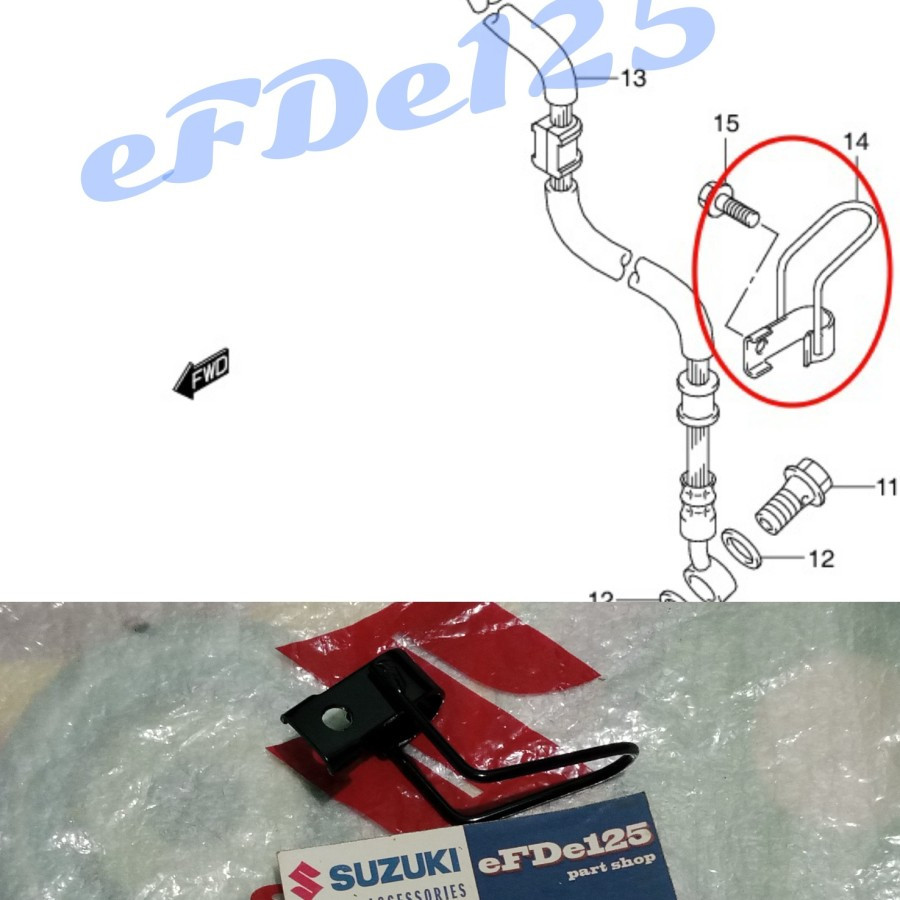 Bracket Selang Rem Depan Satria FU