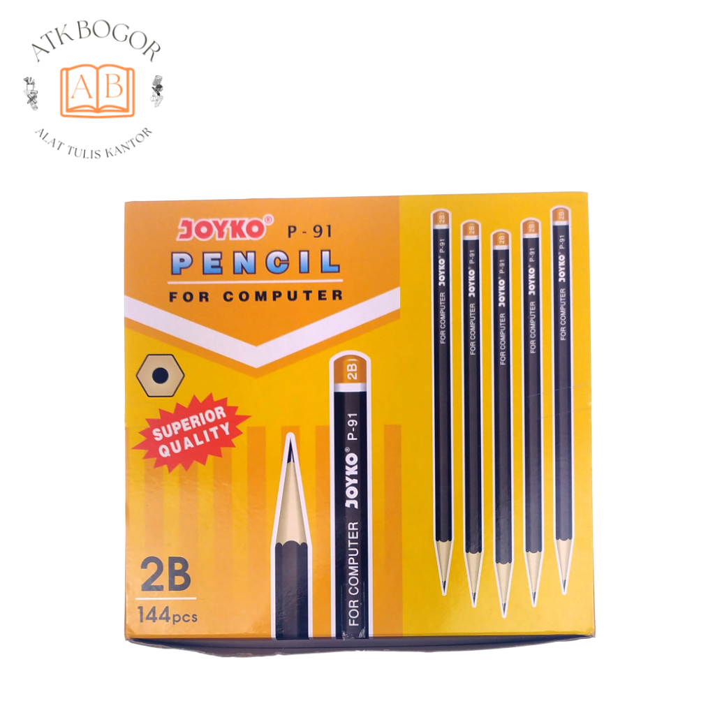 

Pensil 2B Untuk Ujian Komputer Joyko Pencil for Computer Superior Quality P-91 - Isi 1 Gross / 12 Pack