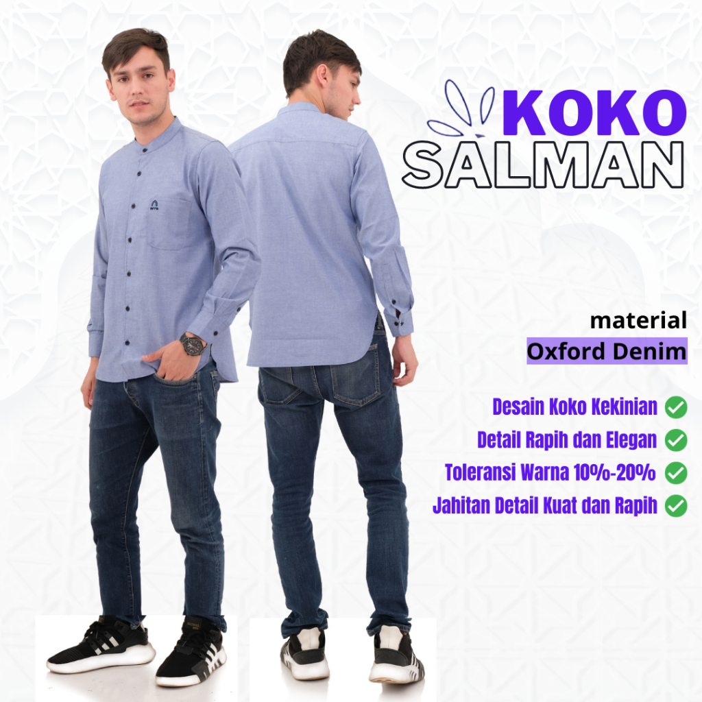 BAJU KOKO KURTA MUSLIM PAKISTAN KOKO PRIA LENGAN PANJANG kode SALMAN