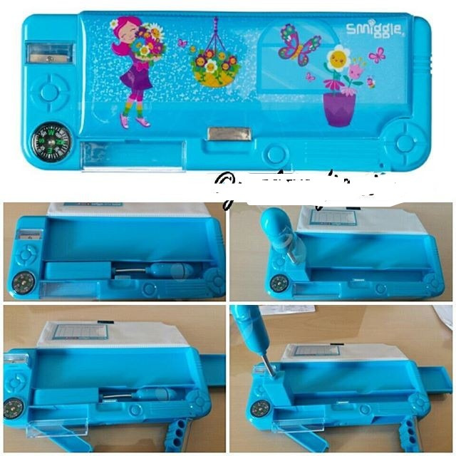 

Smiggle City Pop Up Fan Pencil Case Blue