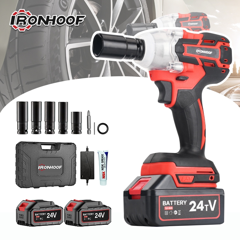 IRONHOOF Mesin Impact Baterai Cordless Impact Wrench Brushless 288V/388V