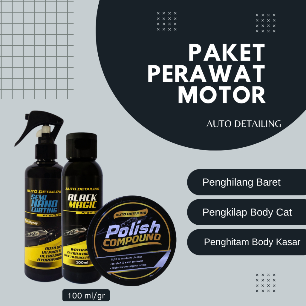 Penghilang Baret Cat Motor / Penghitam Body Kasar / Pengkilap Cat