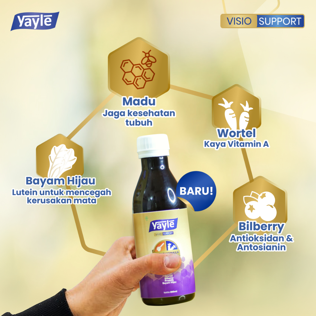 Yayle Visio Support 200ml+120ml - Menjaga Kesehatan Mata Anak - Madu Anak Asli