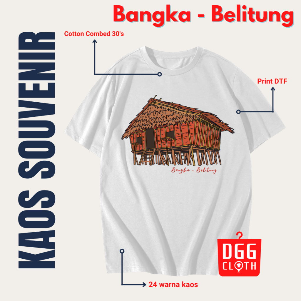 DGG Cloth Kaos Souvenir Bangka Belitung, Baju Oleh Oleh Souvenir Bangka Belitung, Kaos Oleh Oleh  Ba