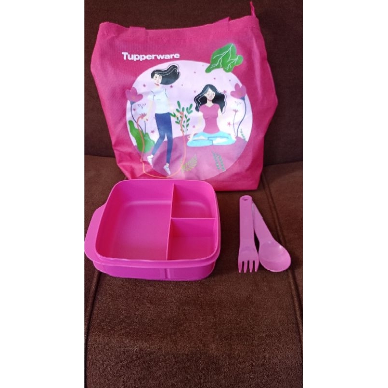 Tepak makan set Tupperware / loly tup set tas original