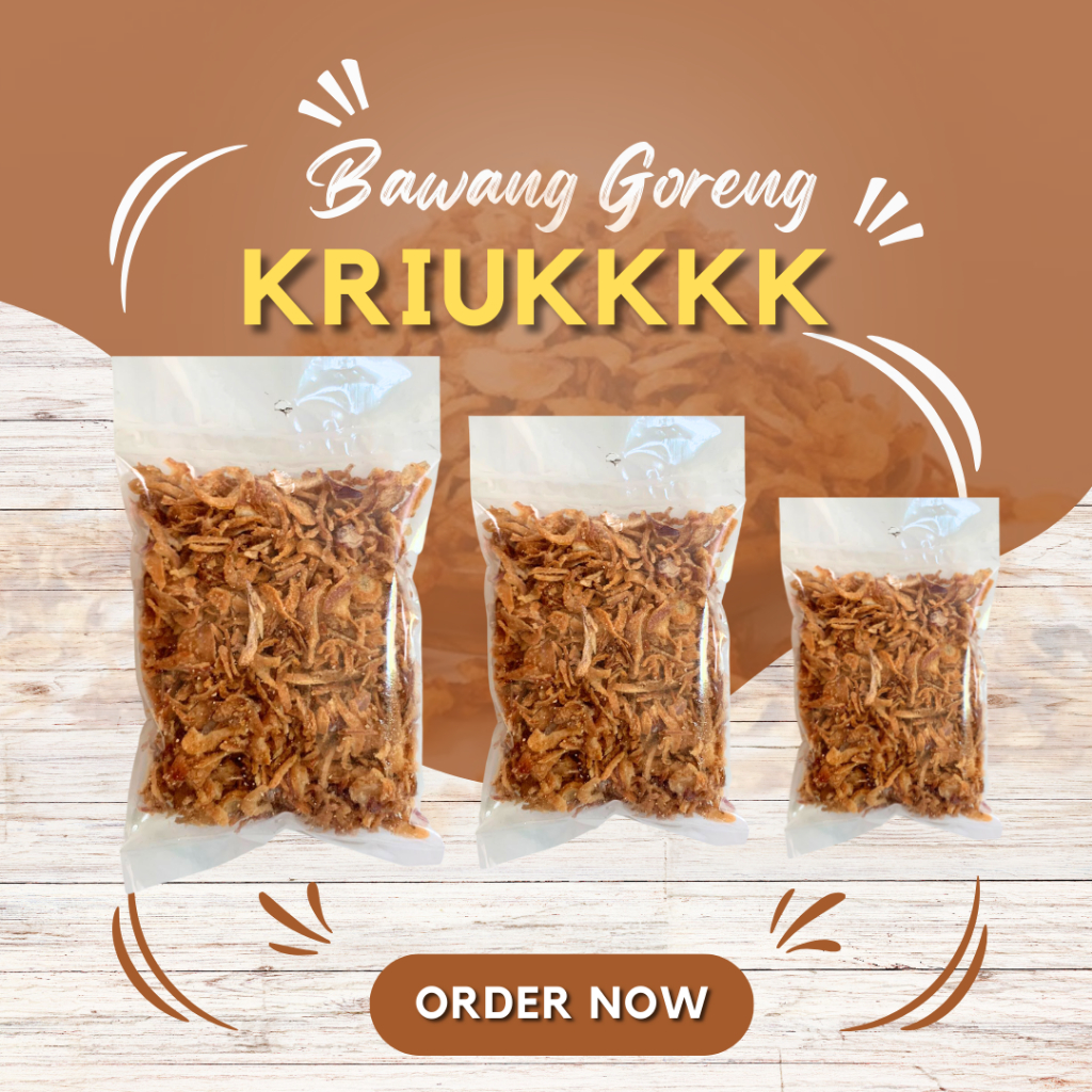

BAWANG GORENG ASLI 50 GR PREMIUM ORIGINAL 100 % UNTUK CEMILAN DAN TABURAN MAKANAN BUMBU MASAKAN