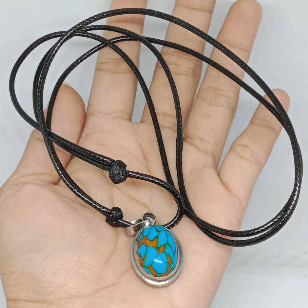 kalung pirus mesir urat kuro / pirus urat emas / manmade tidak asli/buatan