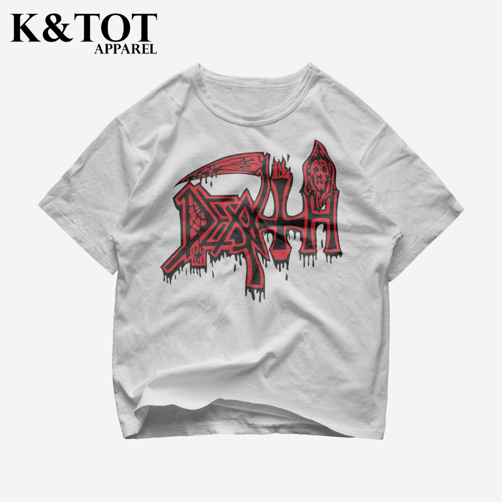 KNTOT - KAOS BAJU DEATH LOGO BAND METAL | TSHIRT OVERSIZE VINTAGE PUTIH BOOTLEG - PRIA WANITA DEWASA