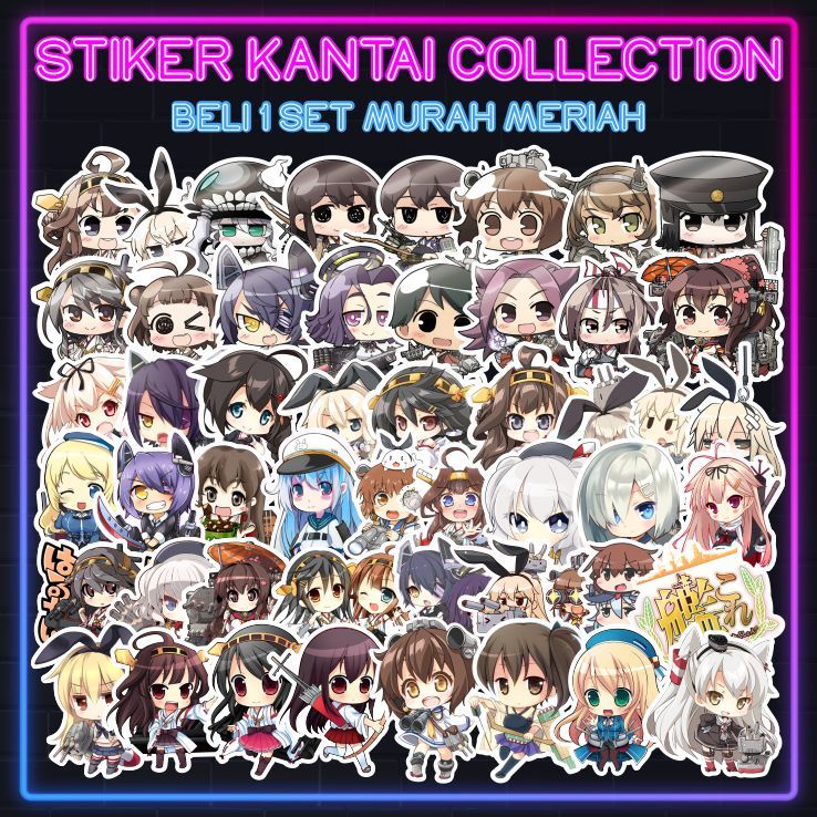 

[1 Pack isi 50 pcs] Stiker KanColle (Kantai Collection) Sticker Anime Murah Meriah - ddu-du sticker