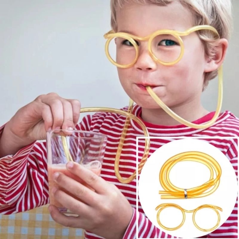 VIRAL Sedotan minum kacamata anak /sedotan kacamata/ sedotan bentuk Kacamata anak