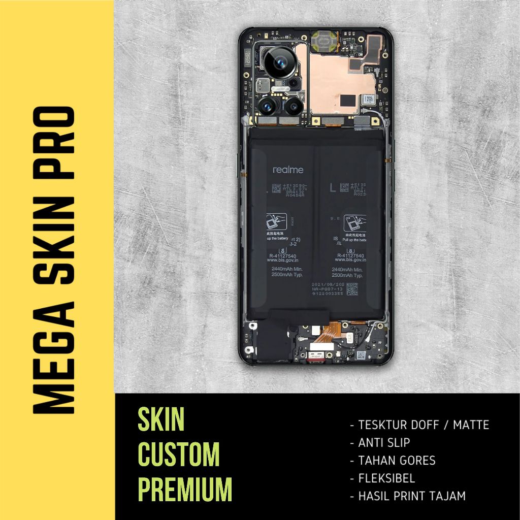 Skin Realme GT Neo 3 Full body - isi 2 buah - Teardown mesin