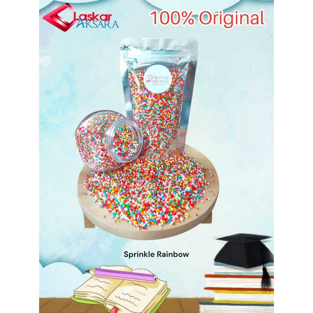 

Sprinkle Sugar Rainbow Sprinkle Trimit Warna Warni Hiasan Kue Bolu Donut / Premium