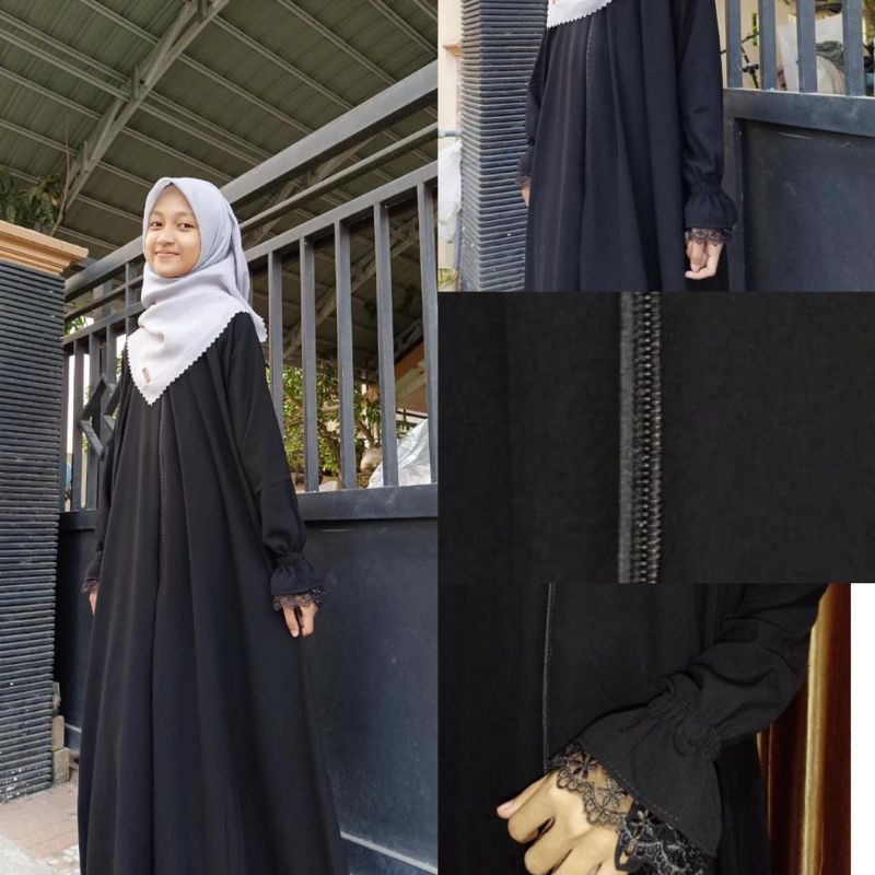 READY ‼️ "ABAYA HITAM REMAJA DAN DEWASA" ABAYA ARAB SAUDI " GAMIS HITAM BUSUI FRIENDLY "
