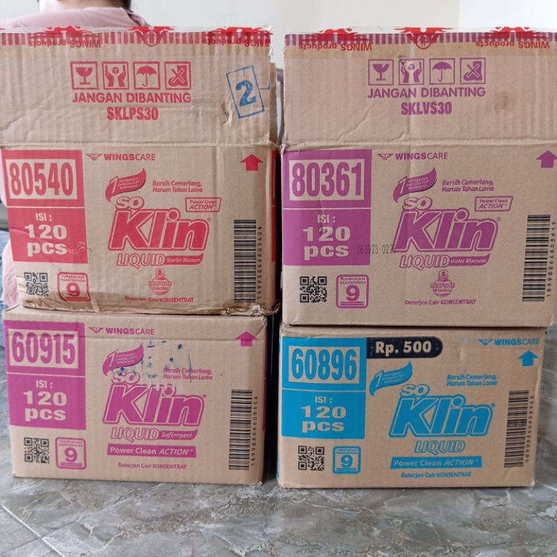 (Bisa Mix) Soklin Liquid Detergen Cair kemasan sachet 1 dus isi 120pcs