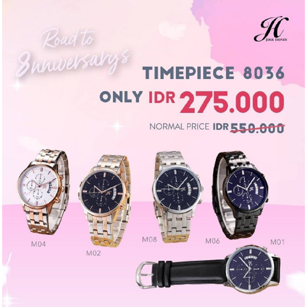 JIMS HONEY JAM TANGAN PRIA ELEGAN KEREN - JT 8036