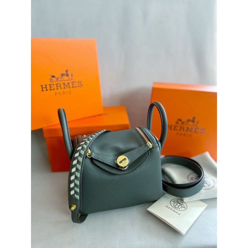 H Lindy 20 cm - Almond Green / tas selempang / sling bag / tas tangan / hand bag / tas kerja / tas k